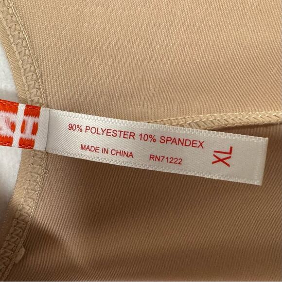 IZOD / tan nude plunge shape wear tank bodysuit / XL - Picture 7 of 9